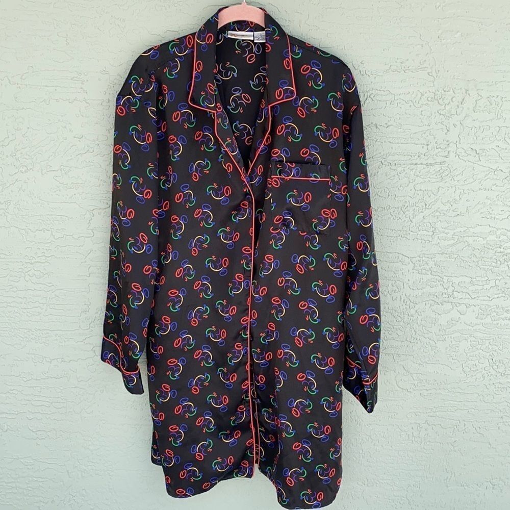 Vintage Disney Sz L Night Shirt Button Down